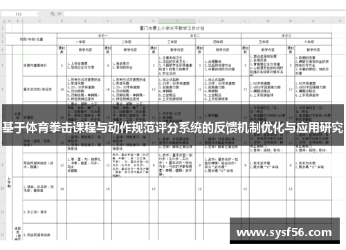基于体育拳击课程与动作规范评分系统的反馈机制优化与应用研究